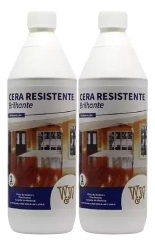 2 Ceras Resistente Brilhante W w 1l Restaura Pisos Madeira Frete grátis