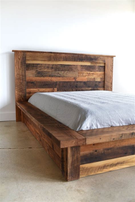 Reclaimed Wood Platform Bed Etsy Wood Platform Bed Wooden Pallet