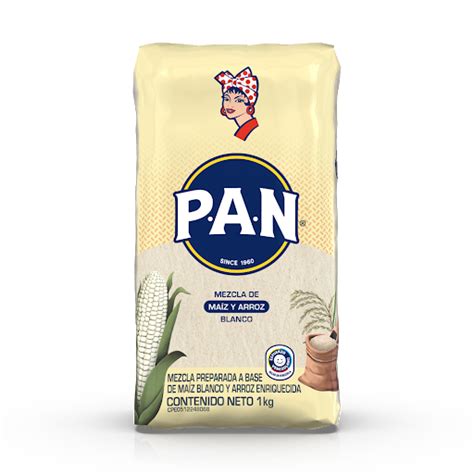 Harina Pan De Maiz Blanco Y Arroz 1kg Producto De Alimentos Polar