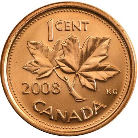 Magnetic Canadian Cent Maple Leaf Twig Penny Coin Brilliant