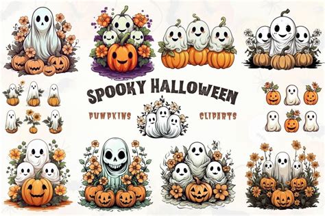 Spooky Halloween Pumpkins Clipart