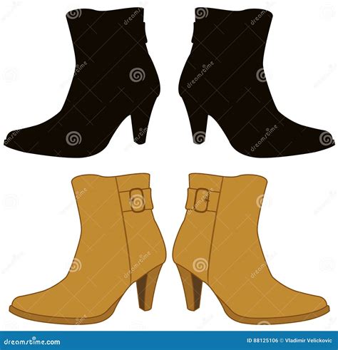 Boots silhouette stock vector. Illustration of silhouette - 88125106