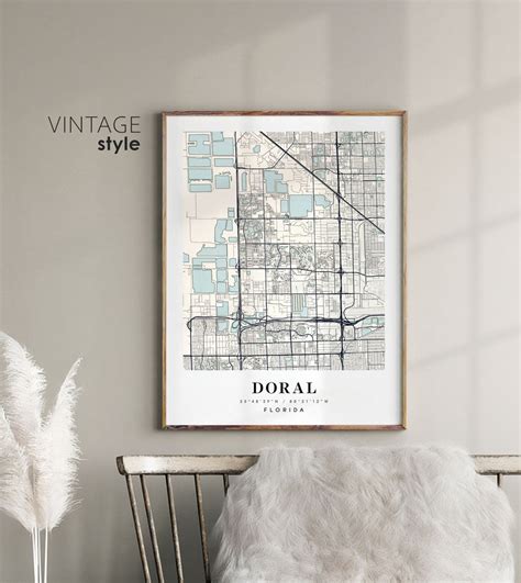 Doral Florida FL Map Doral City Map Doral Print Doral - Etsy