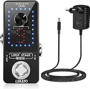 LEKATO Guitar Looper Met Voeding 9 Loops 40 Minuten Opnametijd