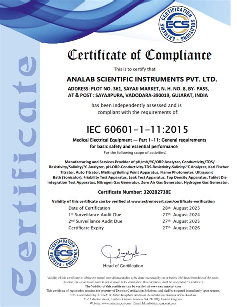 Certifications Analab Scientific Instruments Pvt Ltd