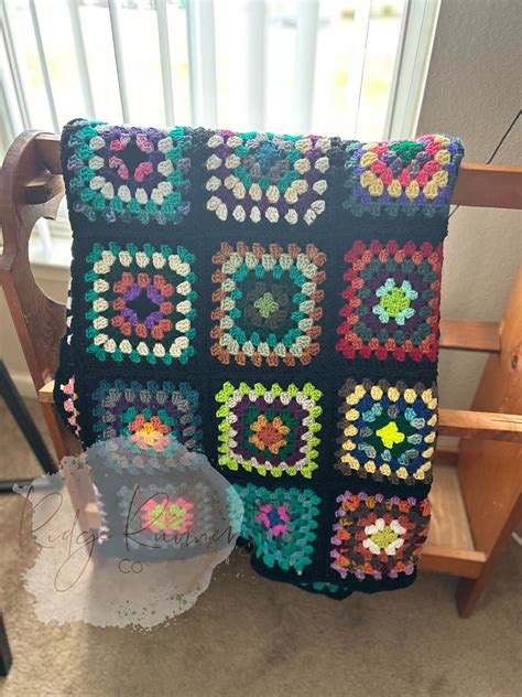 Granny Square Crochet Throw - Etsy