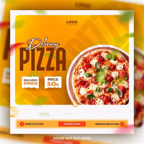 Food Menu And Delicious Pizza Social Media Banner Or Instagram Post