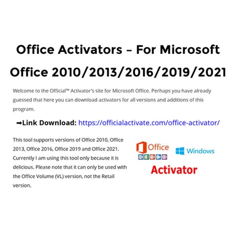 Office Activators – For Microsoft Office 2010/2013/2016/2019/2021 