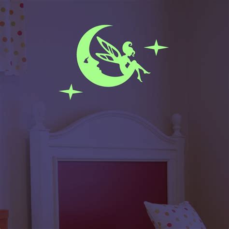 Sticker Phosphorescent Fée et Lune pas cher Stickers Enfants discount