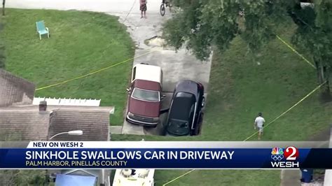 Sinkhole Swallows Car In Pinellas County Driveway YouTube