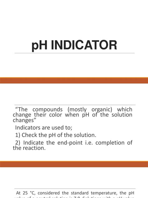 Ph Indicator | Ph | Titration