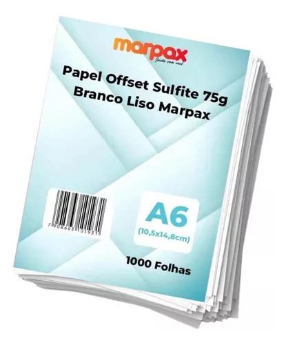 Kit Papel Offset Sulfite A6 75g Branco Marpax 1000 Folhas MercadoLivre