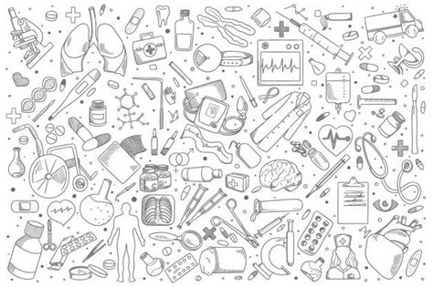 Premium Vector Medicine Doodle Set Doodle Background Medicine