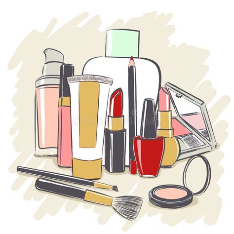 Set Of Cosmetics Products For Makeup Stock Vector - Image: 57136520