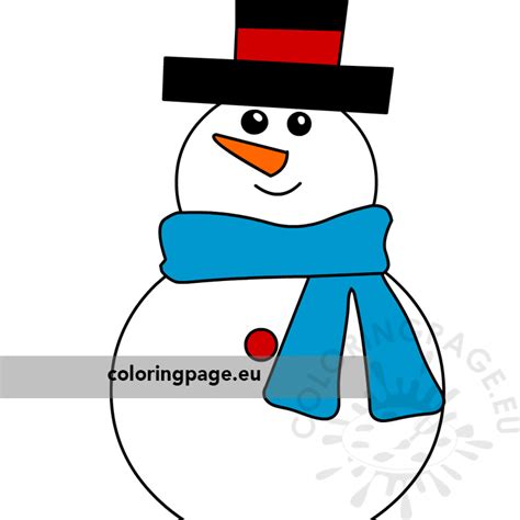 Snowman With Blue Scarf Pdf Coloring Page