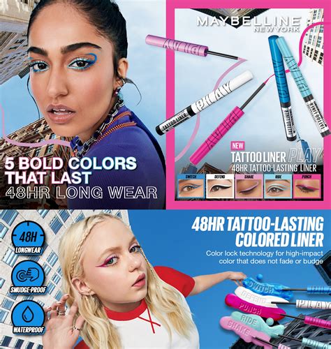 Maybelline Tattoo Liner Play Colored Liquid Eyeliner Waterproof Smudge Proof Eye Liner