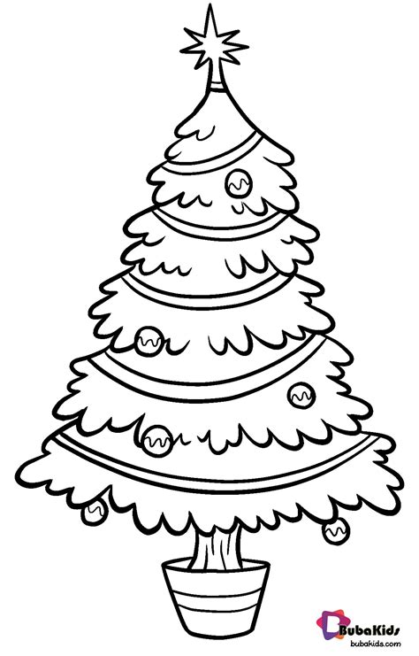 Christmas Tree Cartoon Outline