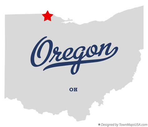 Map of Oregon, OH, Ohio