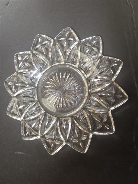 Federal Glass Petal Pattern Salad Plate A Flower In Bloom