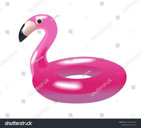 Inflatable Pink Flamingo Swimming Ring Vector Stock Vector Royalty