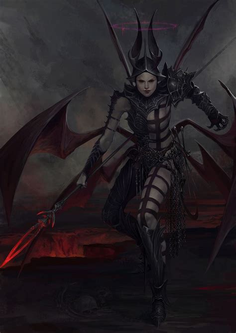 Artstation Dark Seraph Godfrey Escota Fantasy Art Warrior Dark