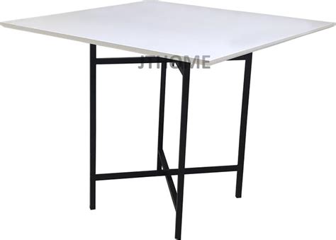 Mesa Quadrada 80cm Branco Base X Dobravel Tubolar 65x75cm Metalon