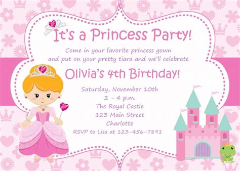 Princess Birthday Invitations Printable