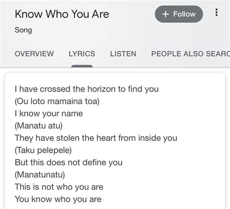 Know Who You Are lyrics #Moana #Disney | Pretty words, Lyrics, Yours lyrics