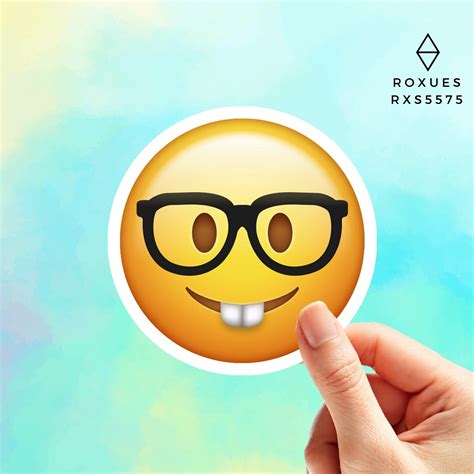 Nerd Emoji Sticker Emoji Faces Cool Stickers Whatsapp | Etsy