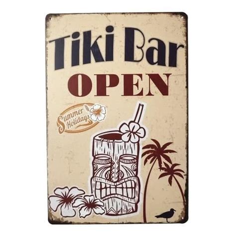 Plaque Métal Tiki Bar Tiki Bar Bars Tiki Tin Signs Wall Signs