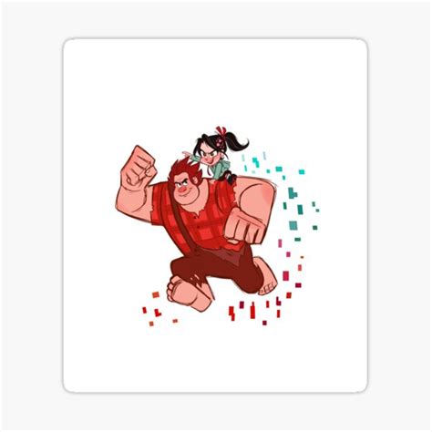 Wreck It Ralph Ralph And Vanellope Piggy Back Sticker For Sale By