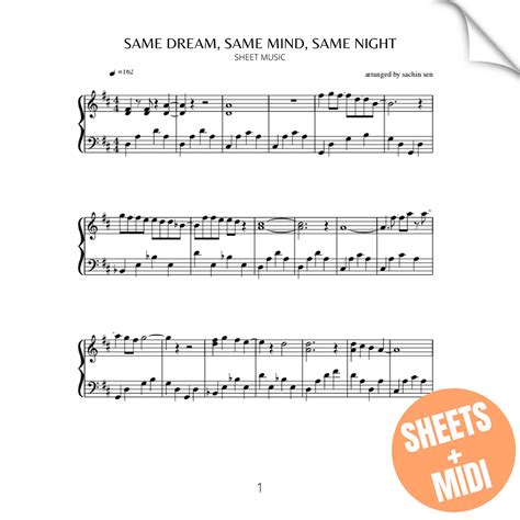 Same Dream Same Mind Same Night Sheet Music And Midi Sachin Sen