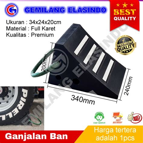 Jual Rubber Wheel Chock Hitam Uk P 34cm X L 24cm X T 20cm Ganjalan