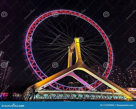 The Tianjin Eye editorial image. Image of wheel, landmark - 177679995