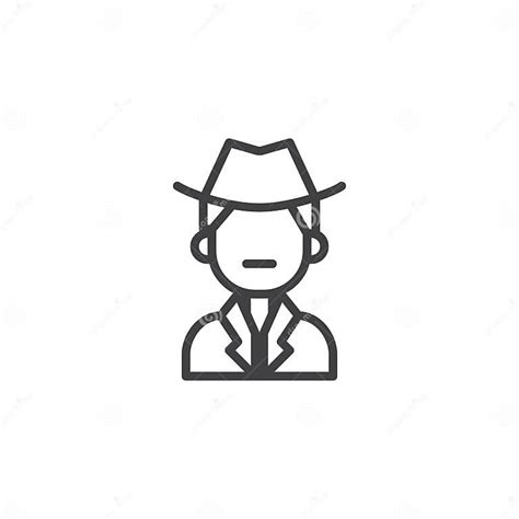 Detective Line Icon Stock Vector Illustration Of Criminal 100734465