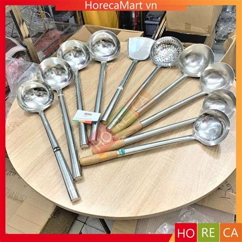 Vá xào, sạn xào CÁN GỖ, CÁN INOX (nhiều kích thước), vá lỗ inox, dụng ...