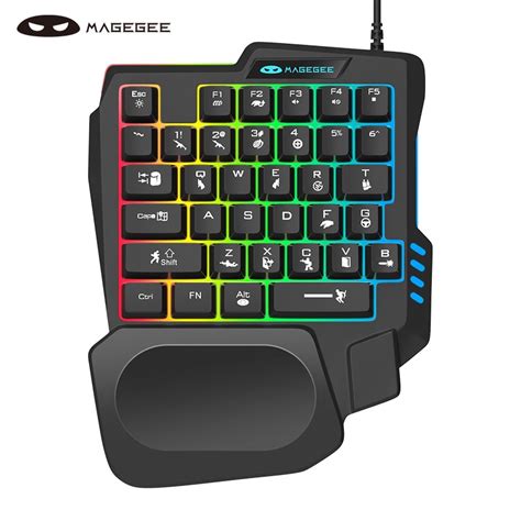 Magegee One Handed Mechanical Keyboard Keys Rainbow Backlit Wired