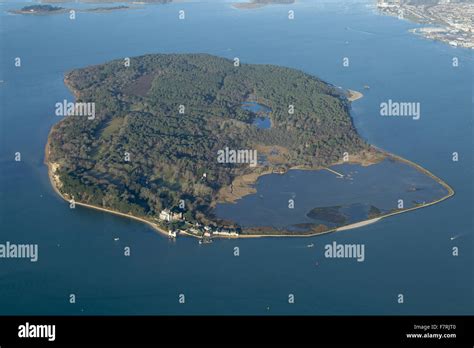 An Aerial View Of Brownsea Island Dorset Brownsea Island Sits In The