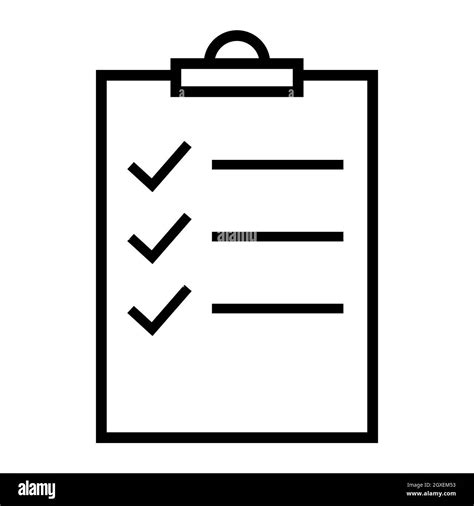 Checklist Icon Clipboard Symbol Flat Vector Illustration Stock Vector