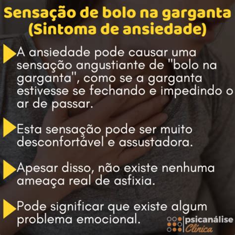 Sensação de bolo na garganta sintomas e causas Psicanálise Clínica