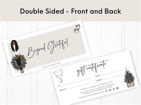 Christmas Gift Card Template Printable and Editable Gift - Etsy