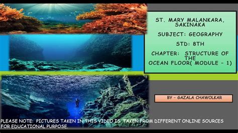 Standard Viii Subject Geography Topic Structure Of The Ocean Floor