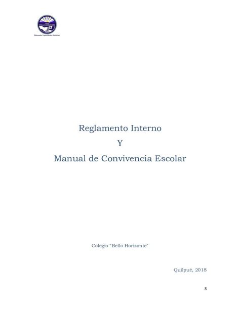 Pdf Reglamento Interno Y Manual De Convivencia Escolar · 1 Crear Un Medio Ecológico