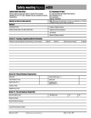 Construction Pre Shift Safety Meeting Template