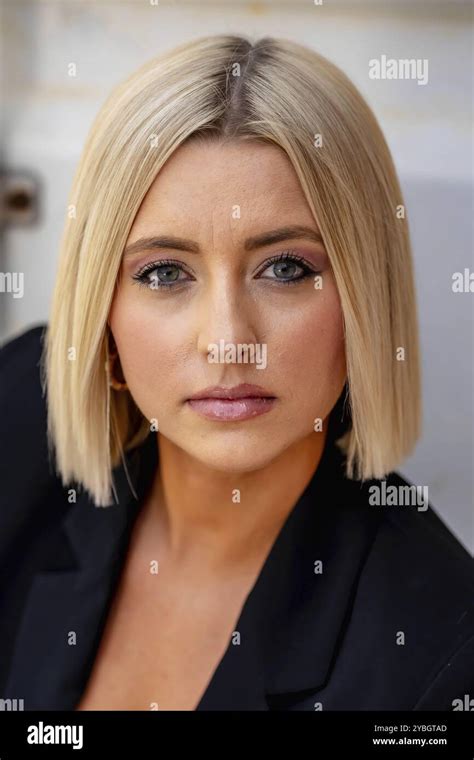 A Gorgeous Blonde Model Poses Outdoors While Enjoying The Summer Weather Stock Photo Alamy