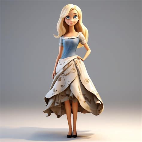 Premium AI Image Illustration Of A Blonde Woman Wearing A Dress Cartoon Model 3D Pixa