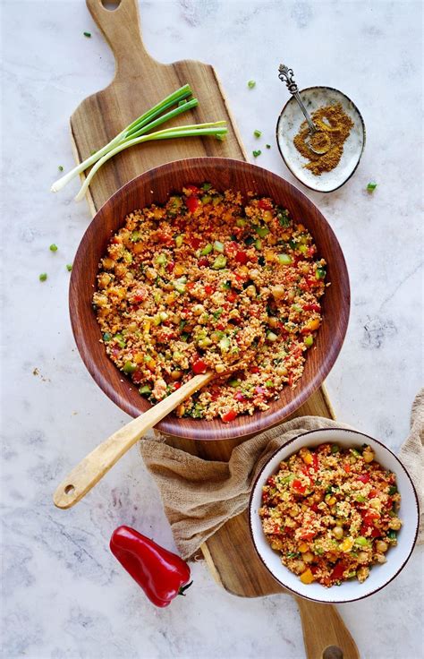dieser couscous salat mit kichererbsen und gemuse ist wurzig leicht