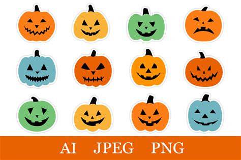 Scary Pumpkin Stickers Halloween Pumpkin Stickers Printable By