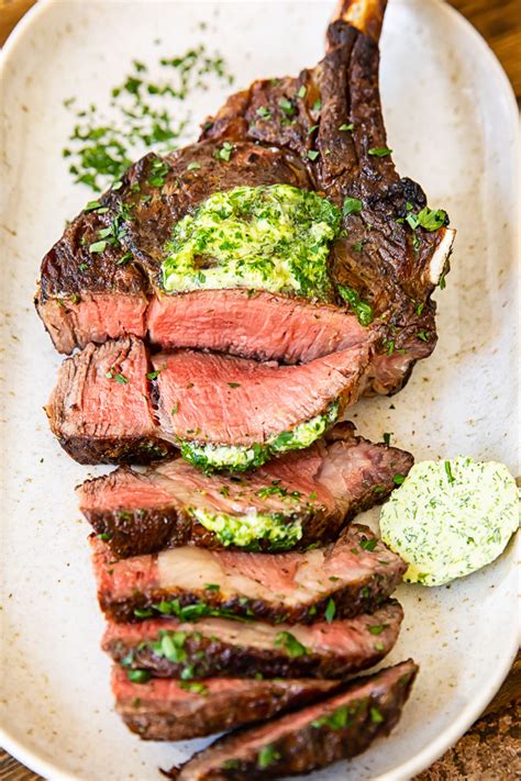 Grilled Tomahawk Steak With Herb Butter Vikalinka