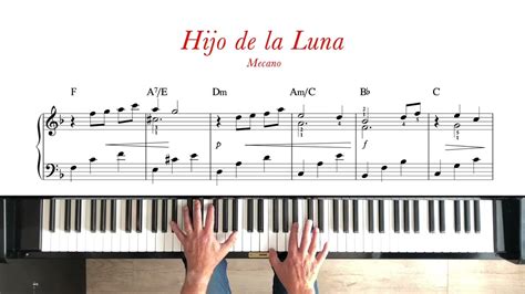 Hijo De La Luna Mecano Piano Tutorial Sheet Music Intermediate